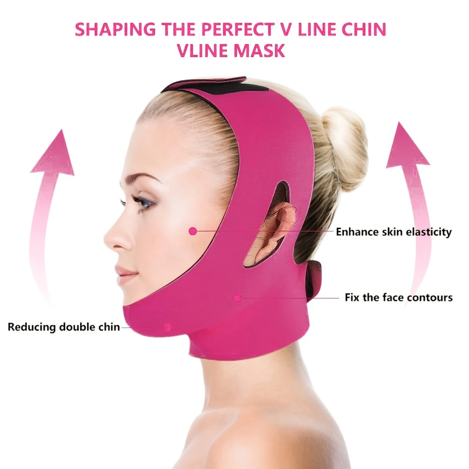 Face Slimming Double Chin Skin Strap Bandage Belt - เข็มขัดกระชับสัดส่วนใบหน้าที่มีประสิทธิภาพสําหรับการปรับปรุงรูปทรงใบหน้า - ใบหน้าที่ปรับได้