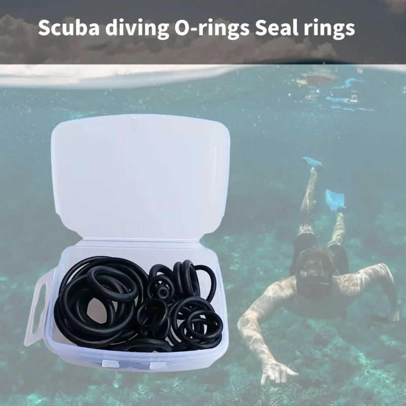 36pcs Dives Seal Rings ปะเก็นยางดำน้ำถังท่อควบคุมวาล์วควบคุมแหวนปิดผนึกแหวน