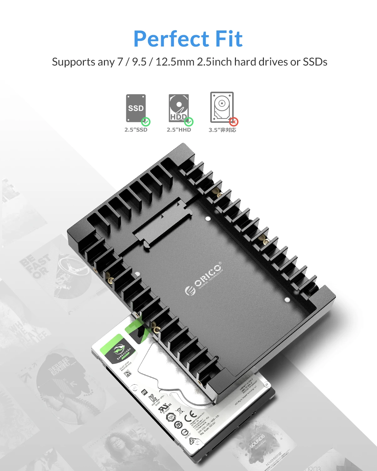 ORICO Hard Drive Caddy Support SATA 3.0 Support HDD and SSD 2.5 In 7mm 9.5mm 12.5mm Computer Accessories
