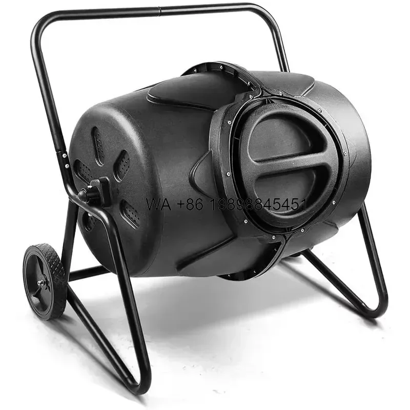 Wmwmnu 180L Tumbling Compost Bin for Garden Waste Recycling Outdoor Dual Chamber Composter