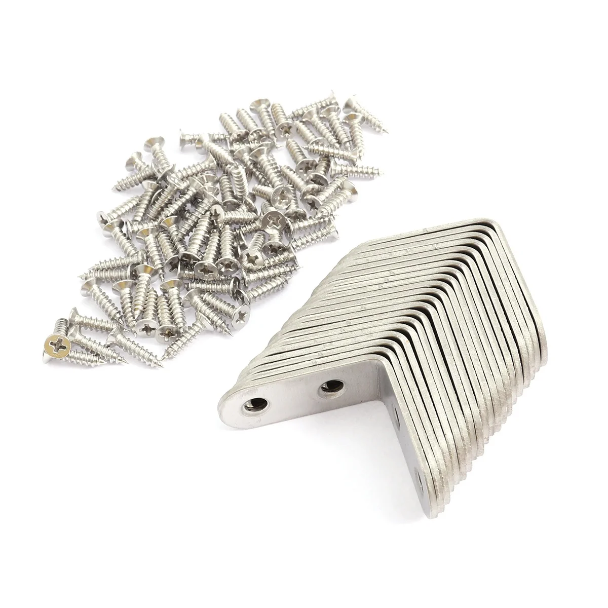

20Pcs Stainless Steel 90 Degree L Shape Angle Brackets 40x40x16mm Strong Corner Joint Supports Silver 90 Degree Angle Bracket