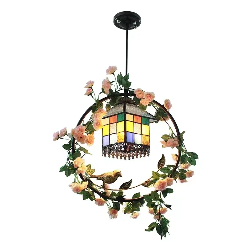 

Turkish Flower Bird Light Pendant Hanging Lamp for Living Room Modern Light Fixture Home Deco Wreath Lamp Pendant Light