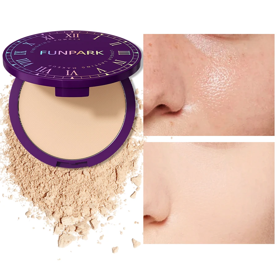 5 가지 색상 매트 풀 커버리지 프레스드 파우더 파운데이션 24H 프레쉬 웨어 매트 무게감 없는 피니싱 파우더 코스메틱 페이스 메이크업