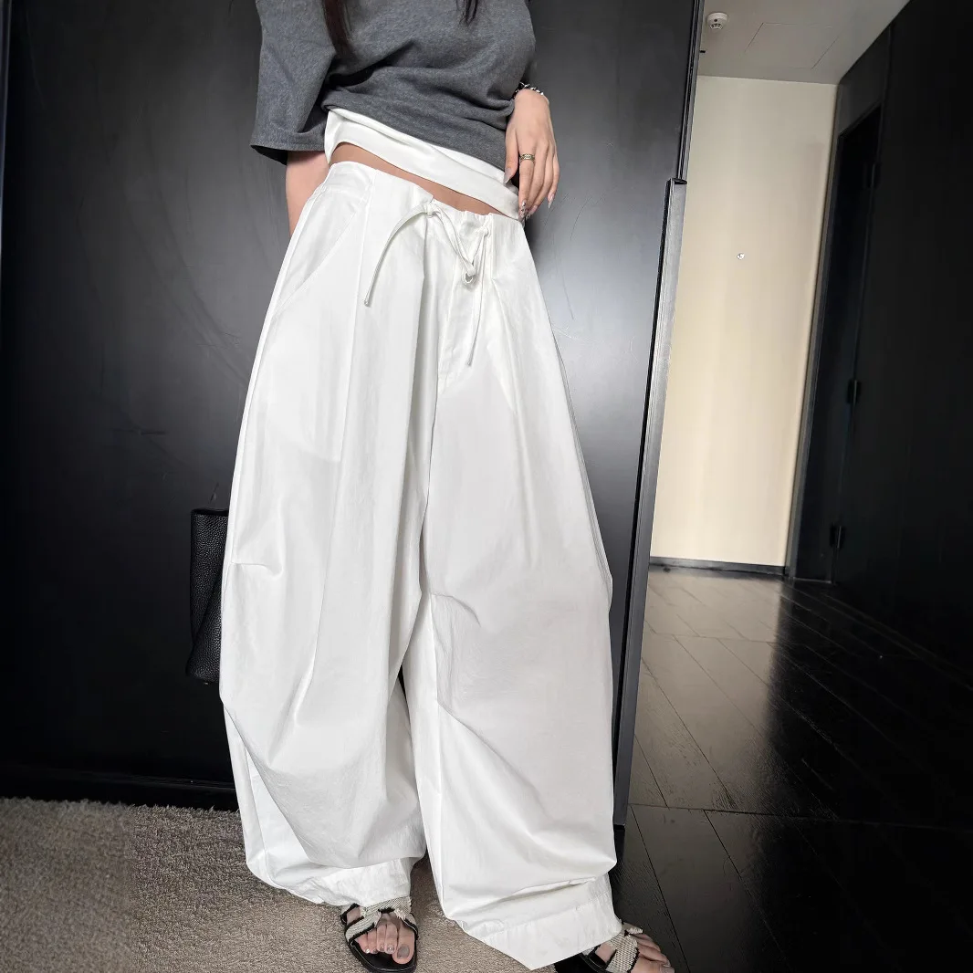

Spring 2026 New Loose Drawstring Washed Overalls Trousers Women