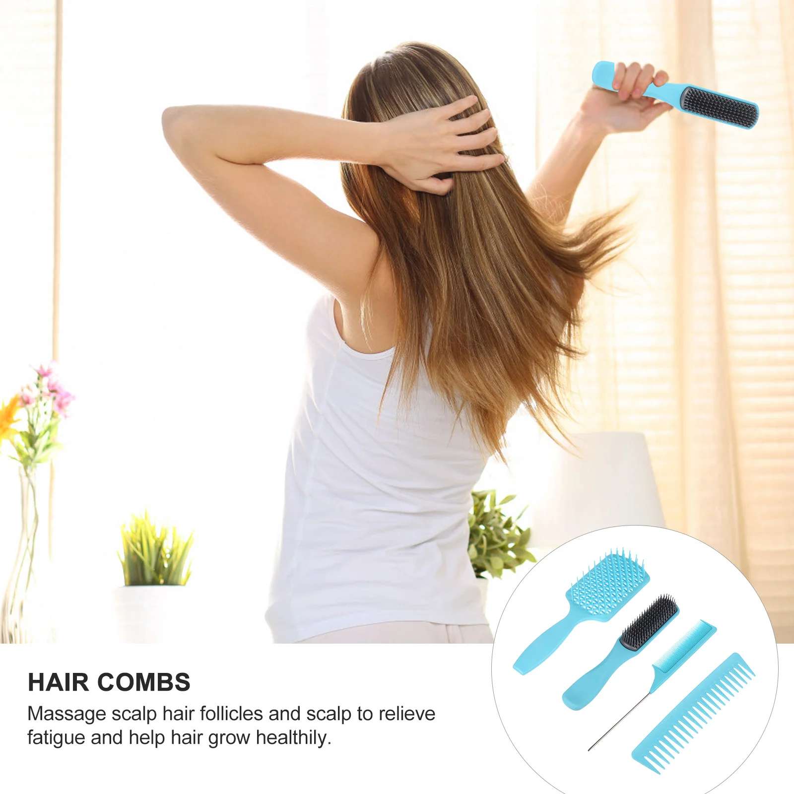 

1 комплект расчесок для волос, пластиковые массажные расчески для влажной и сухой укладки волос, салонный набор для распутывания волос, парикмахерская расческа с широкими зубьями и хвостом