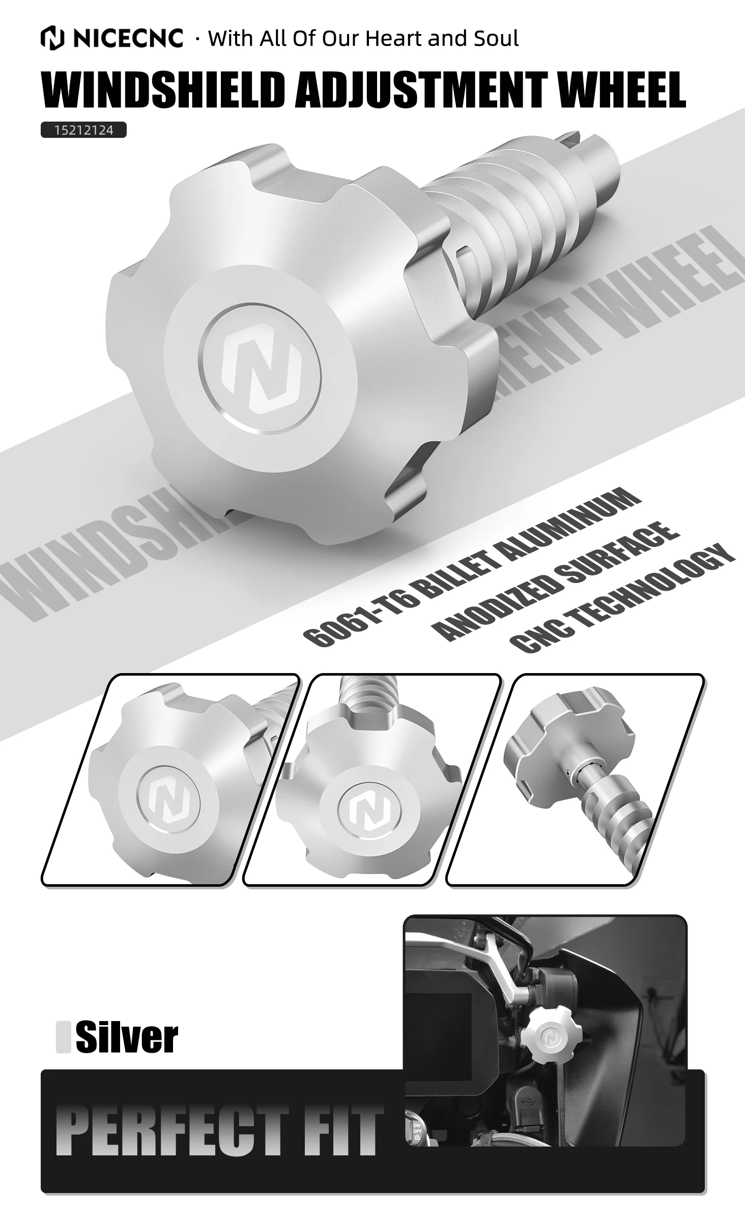 (EU-Lager) Windschutzscheiben-Stabilisator-Kit Windschutzscheiben-Einstellrad für BMW R1250GS /Adventure 2018-2024 R1200GS /Adventure 14-2018 – Detail 13