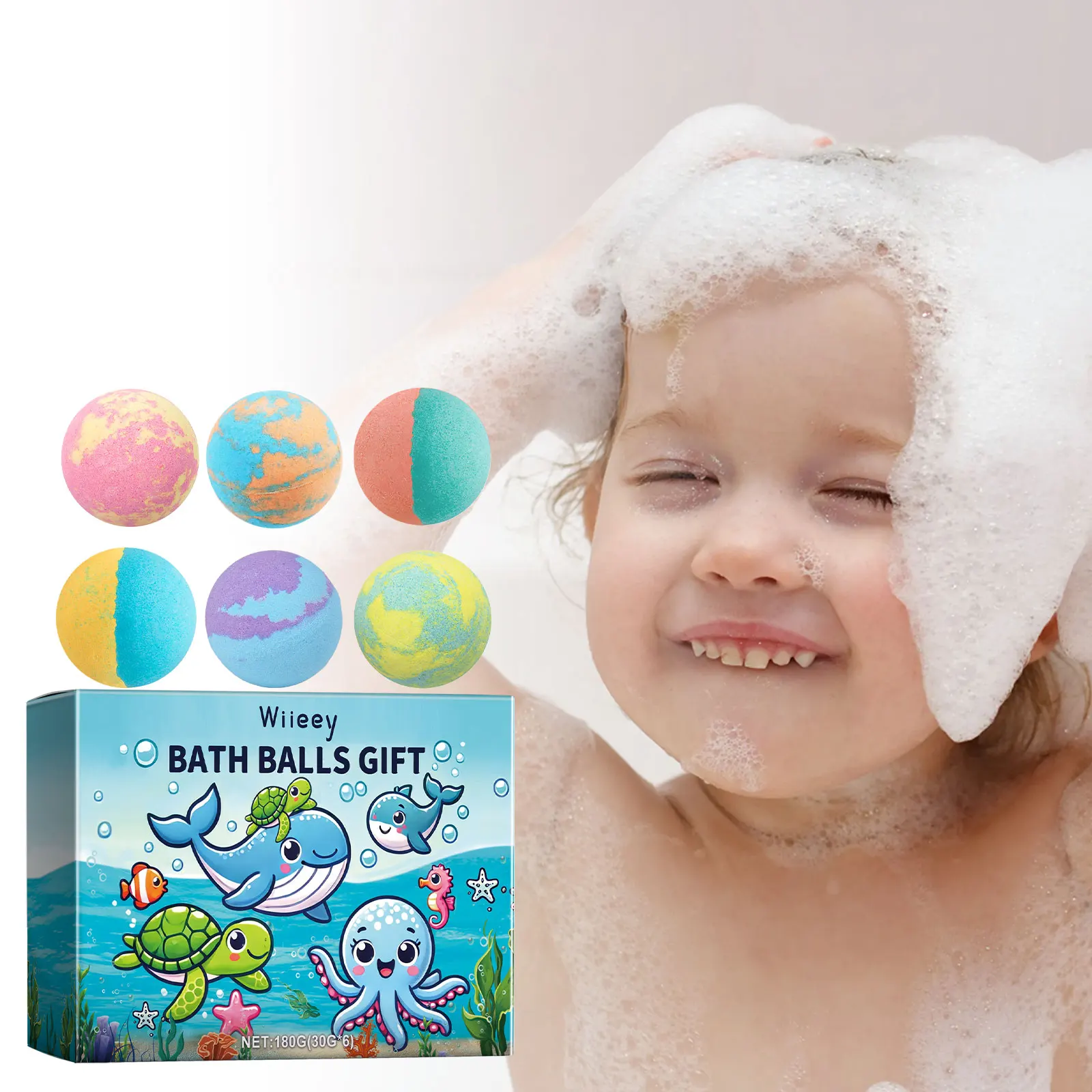 Handmade Bath Balls Bath Spa Bubble Bath Bombs Set Natural Kids Bubble Spa Bath Fizzy Balls Girls Boys Kids Children Gift Kits