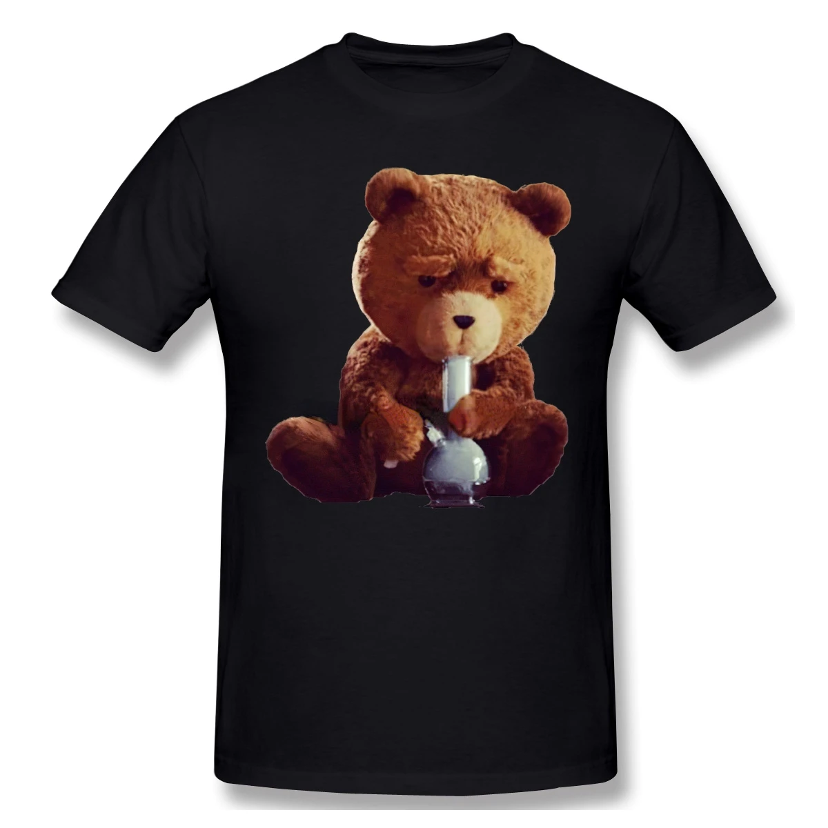 Kawaii Clothes Funny Cartoon Bear Smoking Bong Graphic Tshirts Summer Casual Fashion Male Female T-shirt Novelty Trend Tops Tee