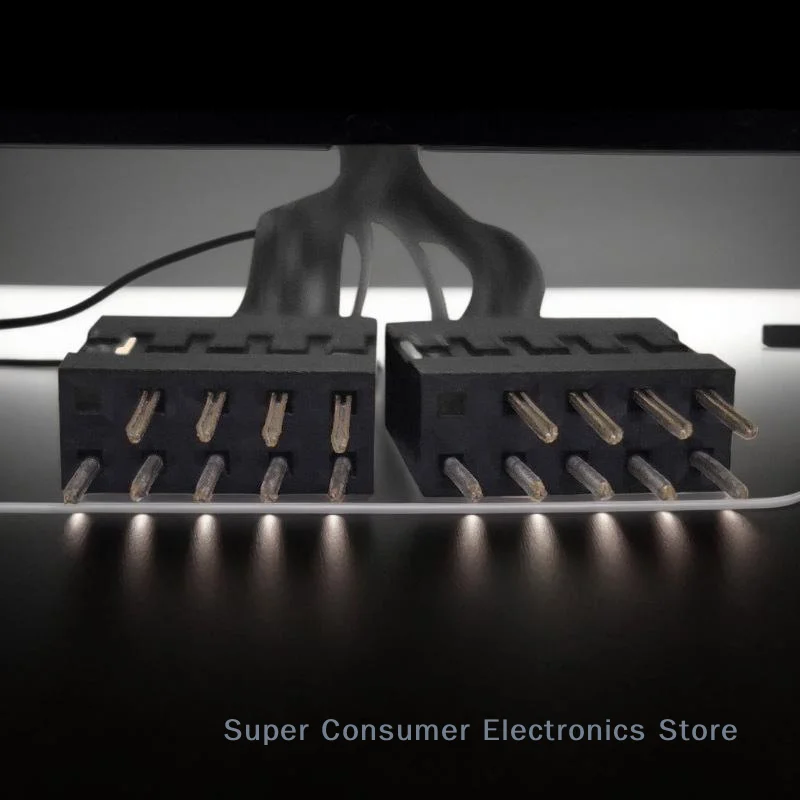 9-Pin 1 to 2 Line Splitter Switch, 1Pc Dual Power On/Off & Reset Control Cable for Desktop Computer