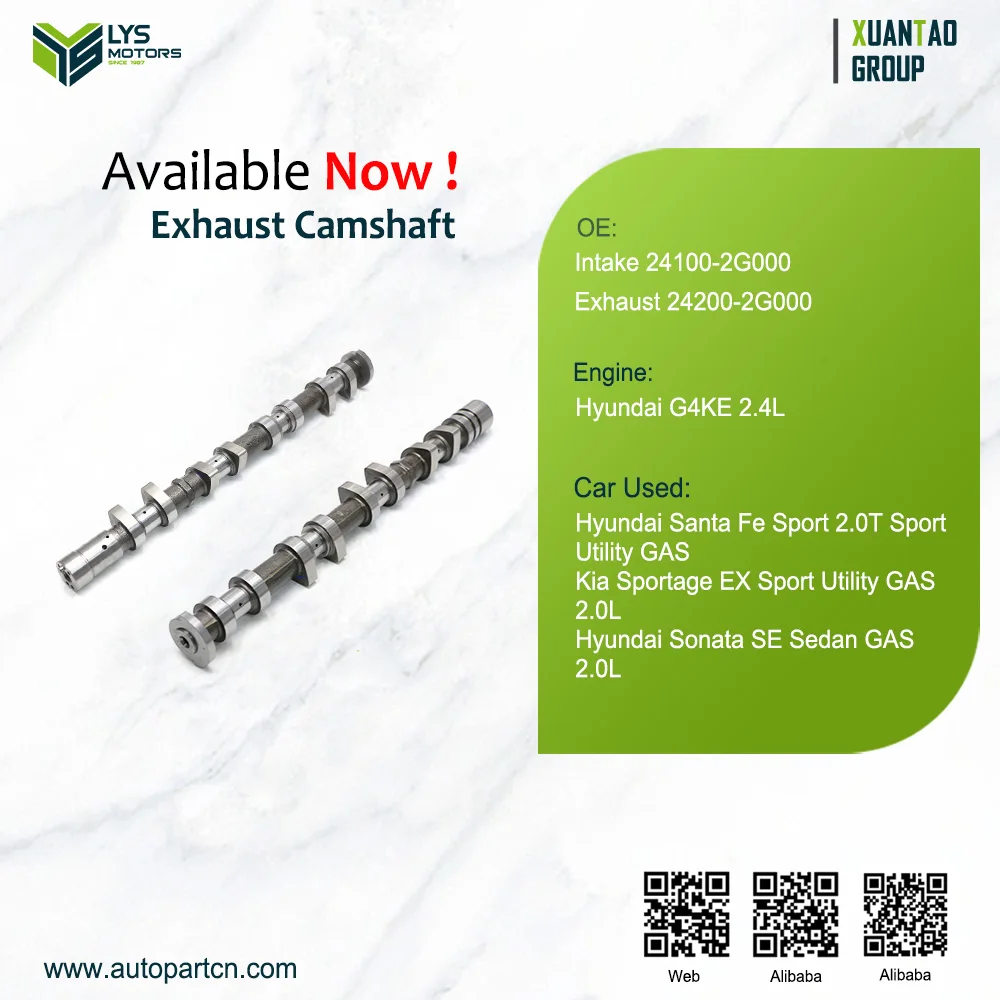 2.4L GAS for Hyundai Engine Intake Camshaft G4KE 24100-2G000 & 24200-2G000 Bearing Bushes and Camshafts Parts