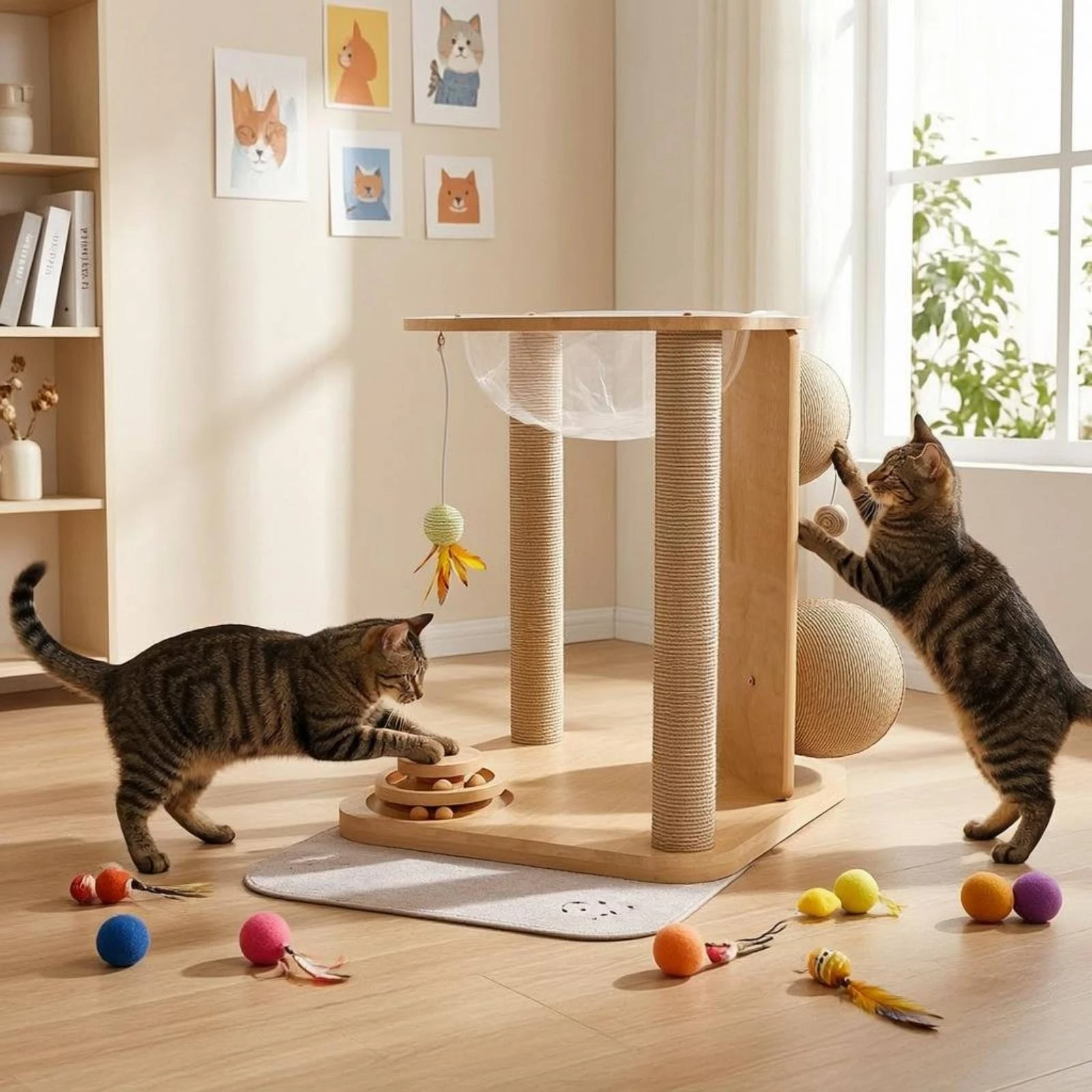 wood-feline-structure-space-capsule-design-feline-bed-structure-pet-furniture-sisal-scratching-surface-wooden-for-cats-indoor