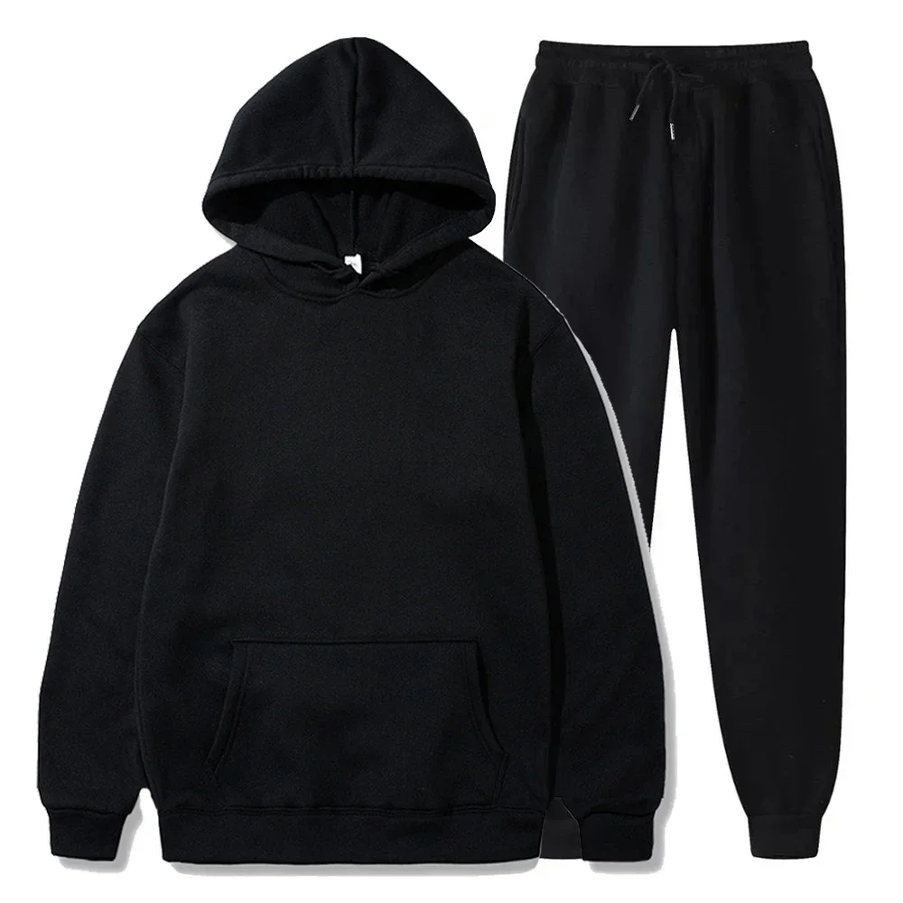 2025 Basic  Hoodies And Sweat Pants Set Men Jogger Set Wholesale Track Suit Sportswear Tracksuits Unisex Ensemble Jogging Homme