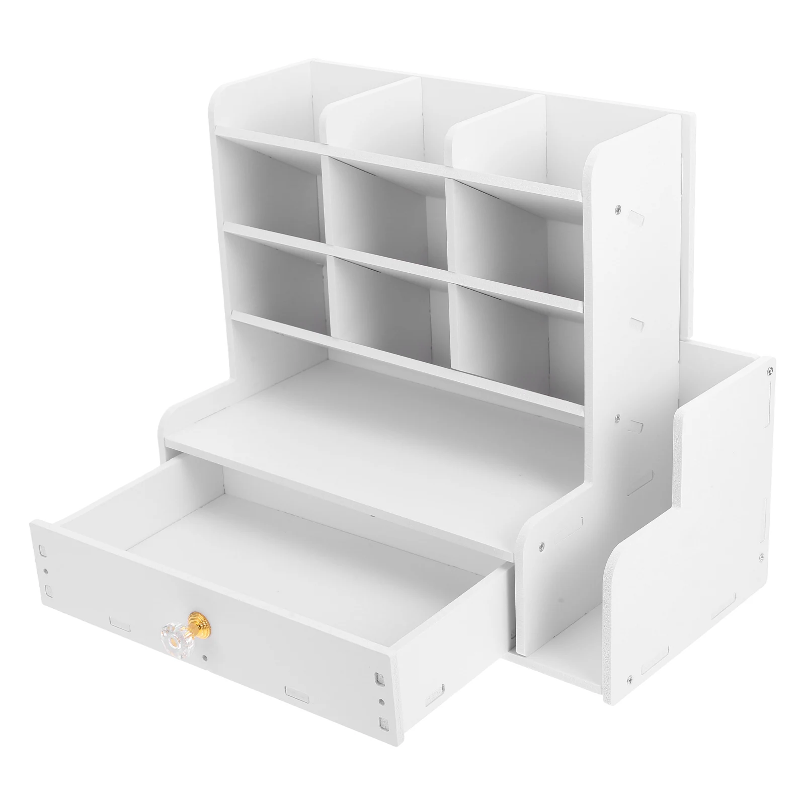 

Wood Plastic Composite Large Capacity Desk Pen Holder White 2 Stationery Rack Marker Organizer Portable Stand Storage