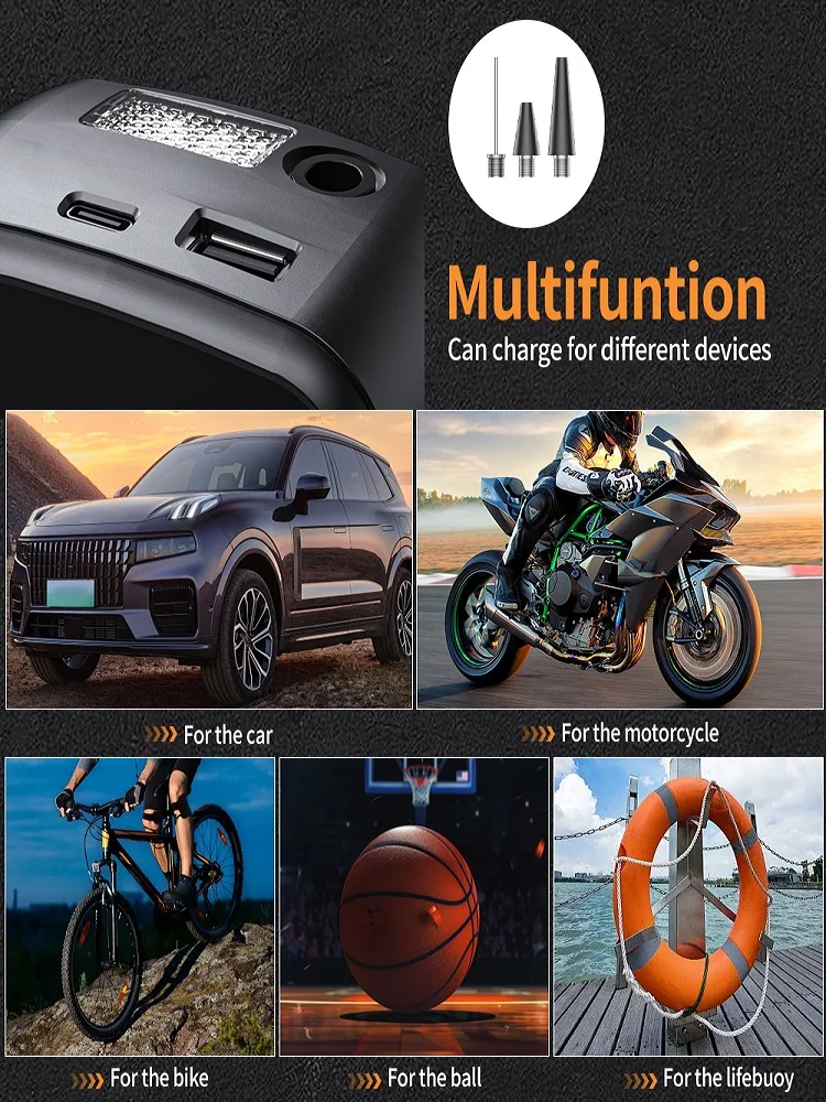 AliExpress Portable Car Air Pump Electric Tire Inflator Intelligent Digital Display Tire Inflator For Car Motorcycle Bicycle Air Compressor