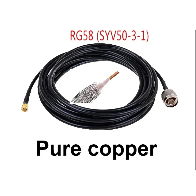 50 Ohm RG58 Coaxial Cable 5-50m  Low Loss Extension Wire N to SMA Connector 50-3 SYV50-3-1 CATV Transmission Signal Cable