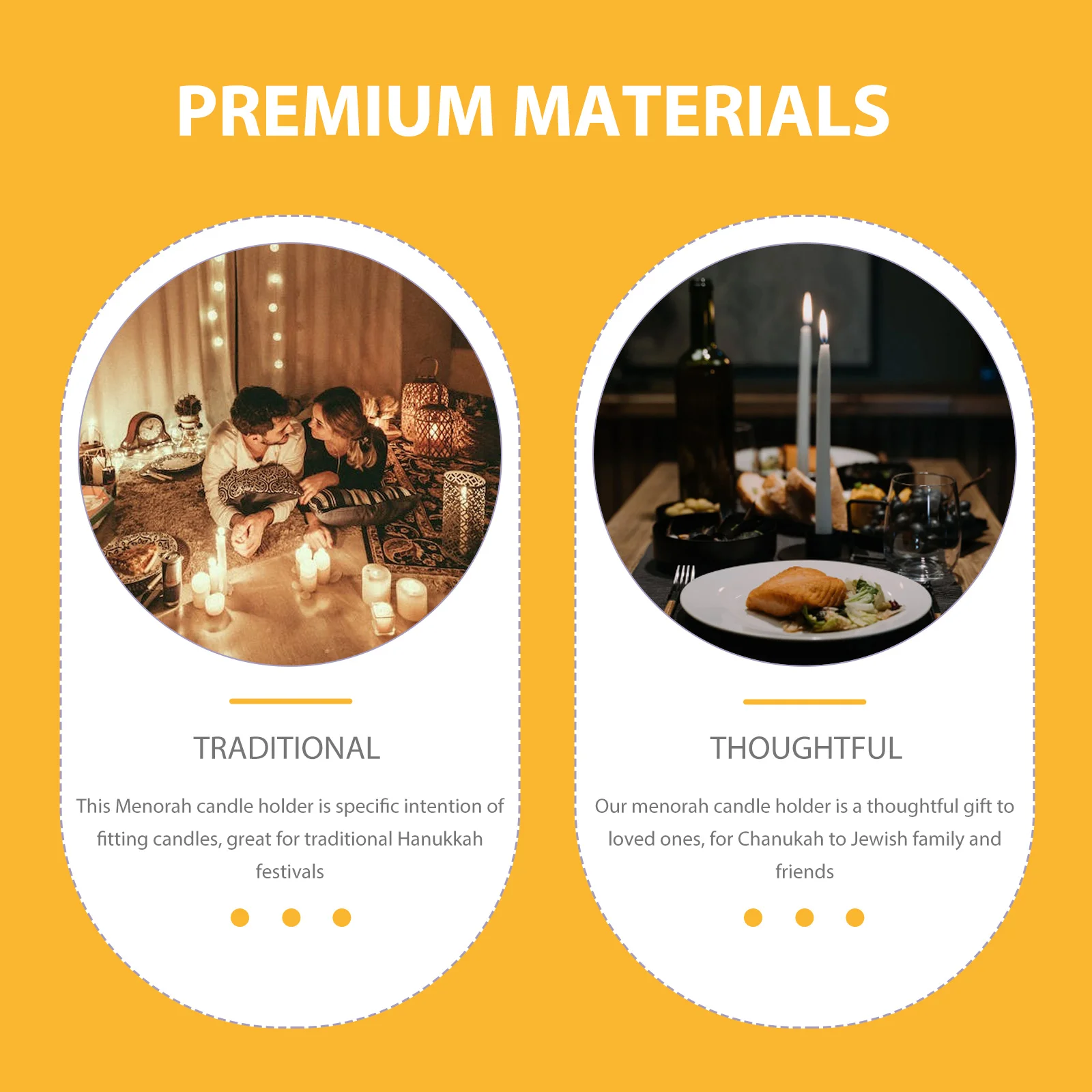 

7 Arm Metal Candlestick Holder Decor for Hanukkah Holiday Centerpiece Display Ornament Hanukkah