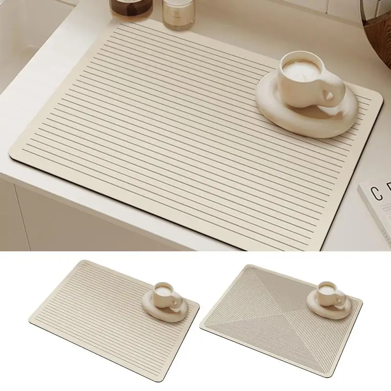 

Kitchen countertop dishes drying mat dish rack mat non-slip water filter table mat for home kitchen desktop decoration