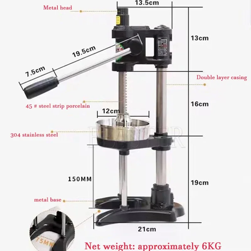BURUIMU Espremedor Manual Comercial de Aço Inoxidável Prensado à Mão Limão Laranja Romã Espremedor Multifuncional