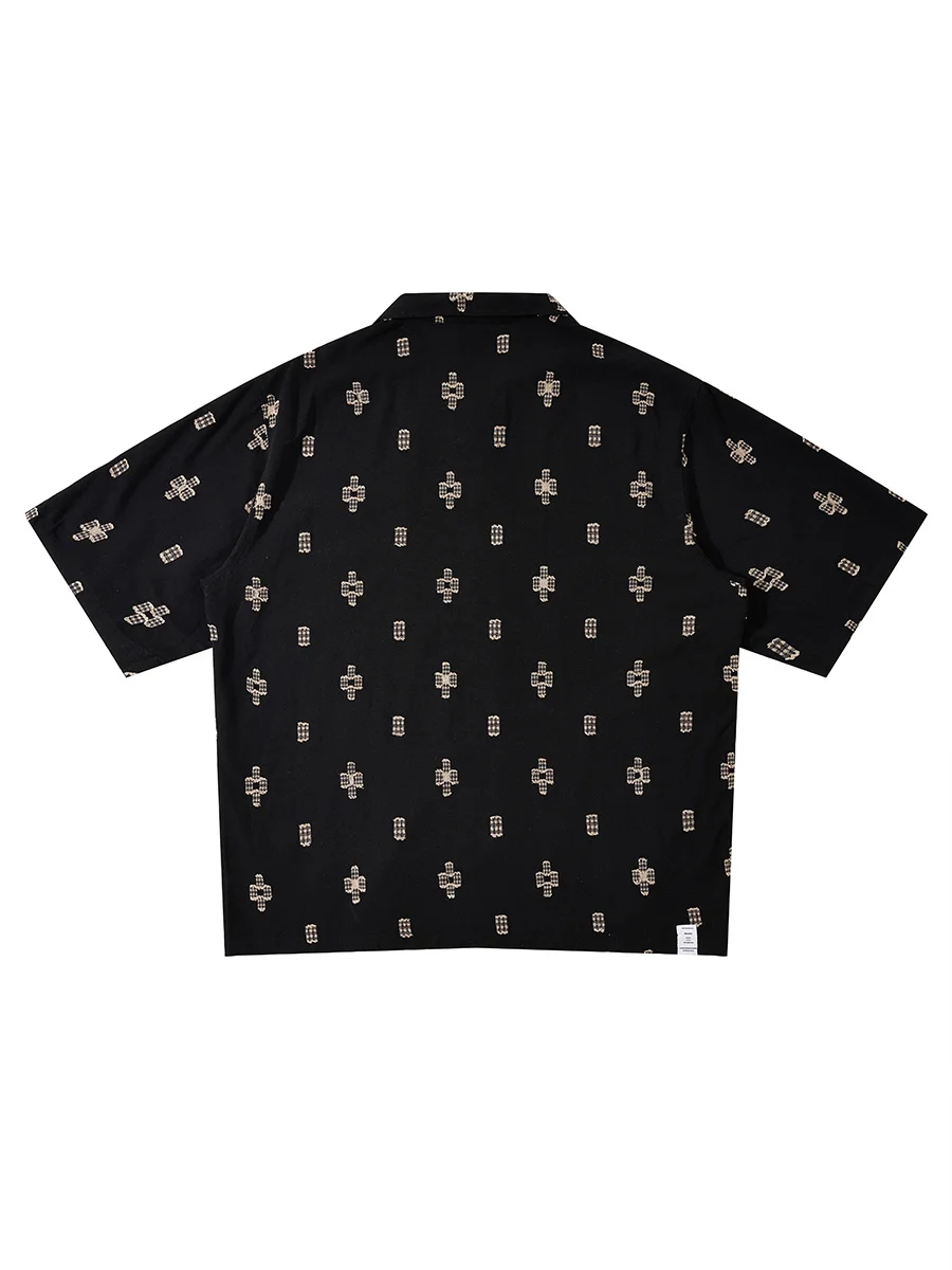 Original Ethnic Style Printed Lapel Shirt Men's Summer New Short-Sleeved Loose Casual Versatile Japanese Retro Tops