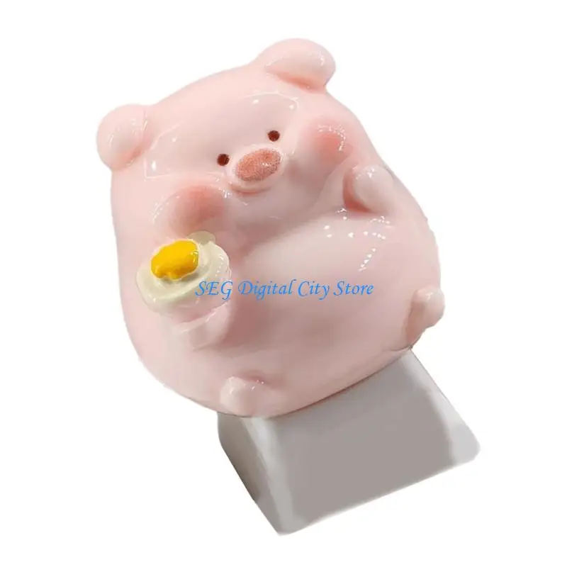 

U75B Playful Pig Shaped Keycap For Crossed Stem Mechanical Keyboards Customizable Typing Experience