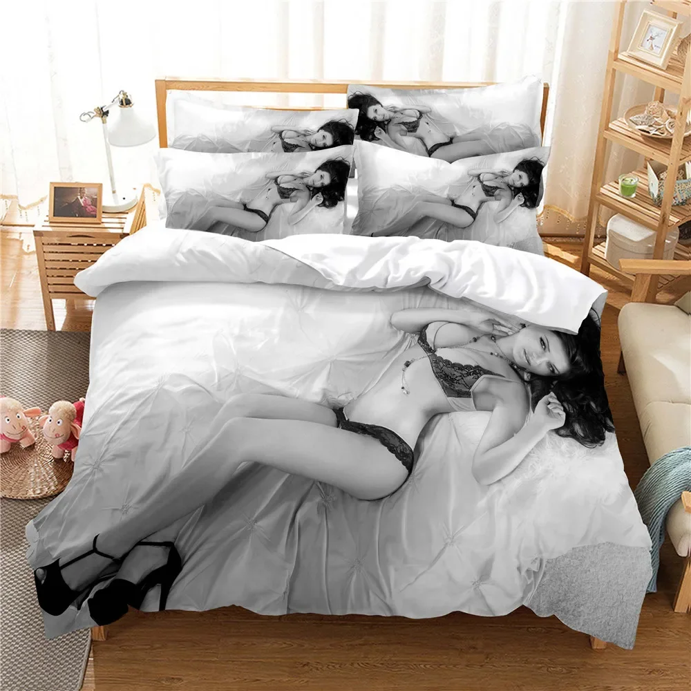 ثلاثية الأبعاد الكرتون طقم سرير الملكة الفراش حاف مجموعة غطاء طقم سرير غطاء السرير القطن الملكة غرفة نوم طقم سرير طقم سرير الفراش #1