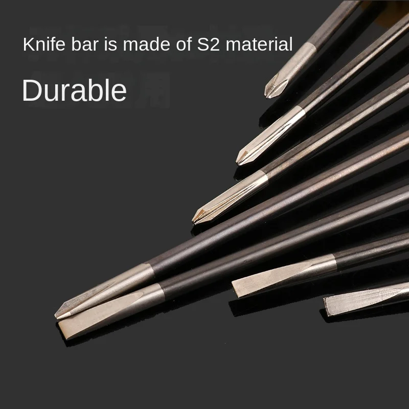 LINBON  Magnetic Slotted Flat Head Screwdriver Multifunctional Household Basic Anti Slip Manual Screw Drive Tool