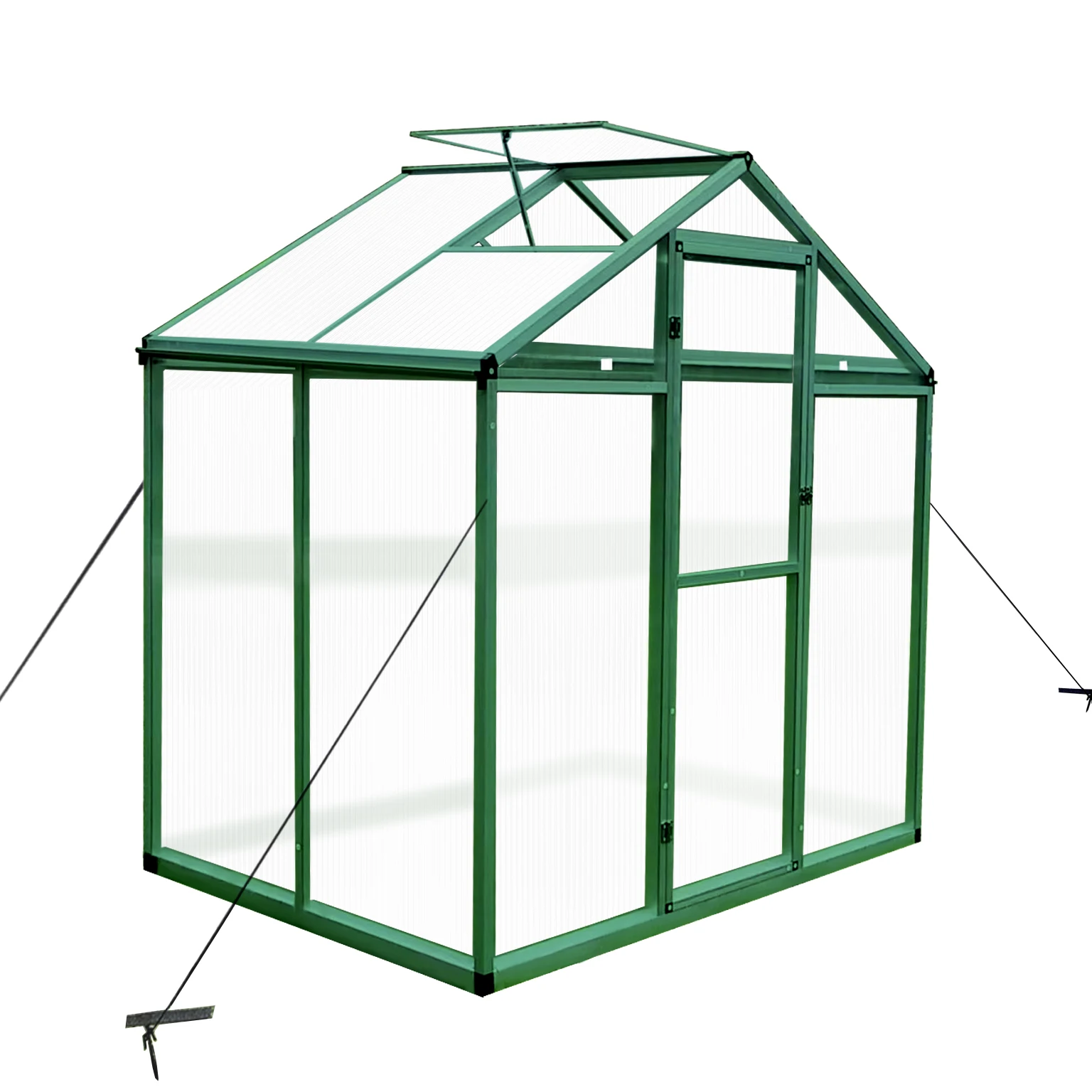 rt-Greenhouse for Outdoors,Polycarbonate Greenhouse with Roof Vent,Walk-in Large Aluminum Sunroom Winter Proof,Black！