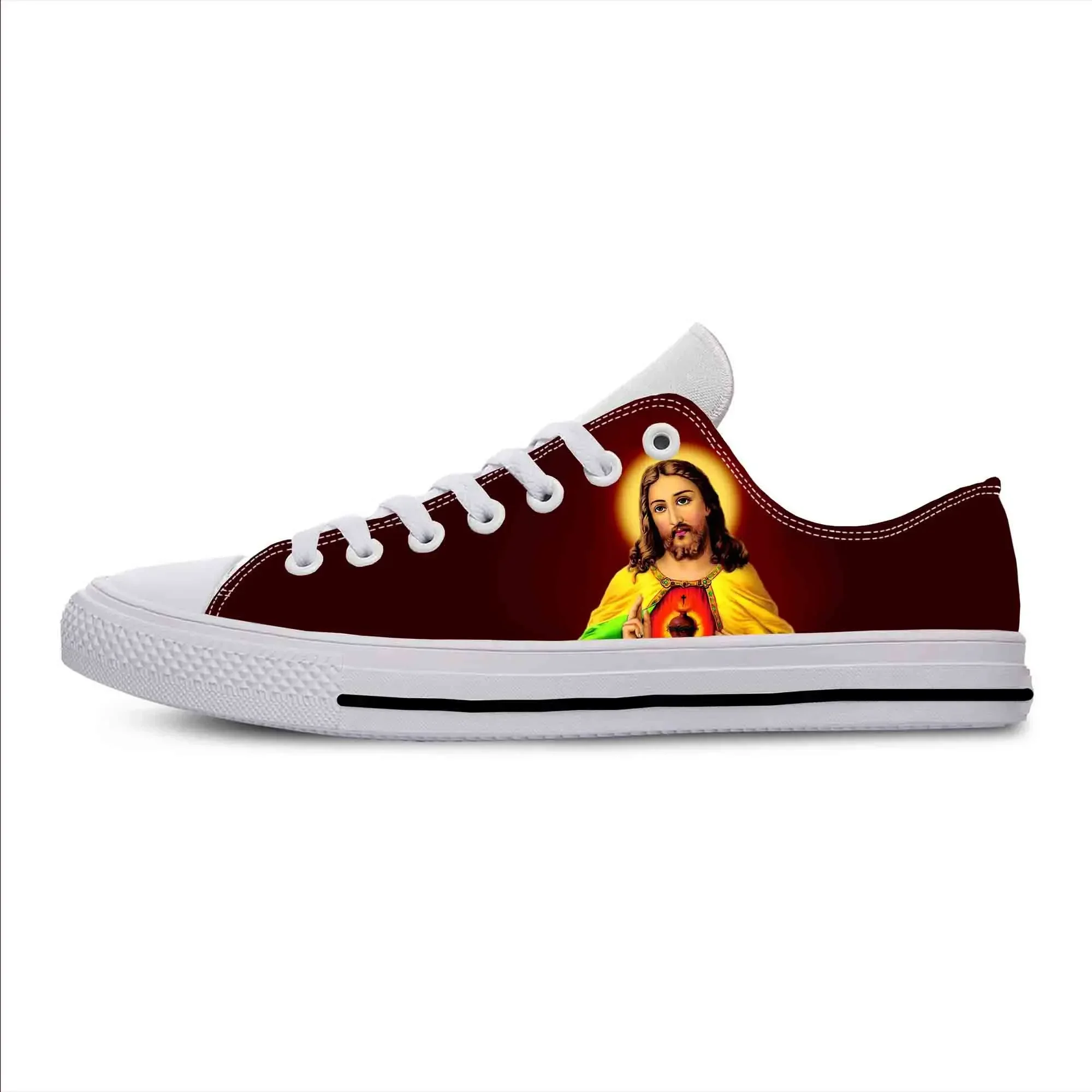Jesus Christ Christian Cross God Faith Religion Casual Cloth Shoes Low Top Comfortable Breathable 3D Print Men Women Sneakers - view 5