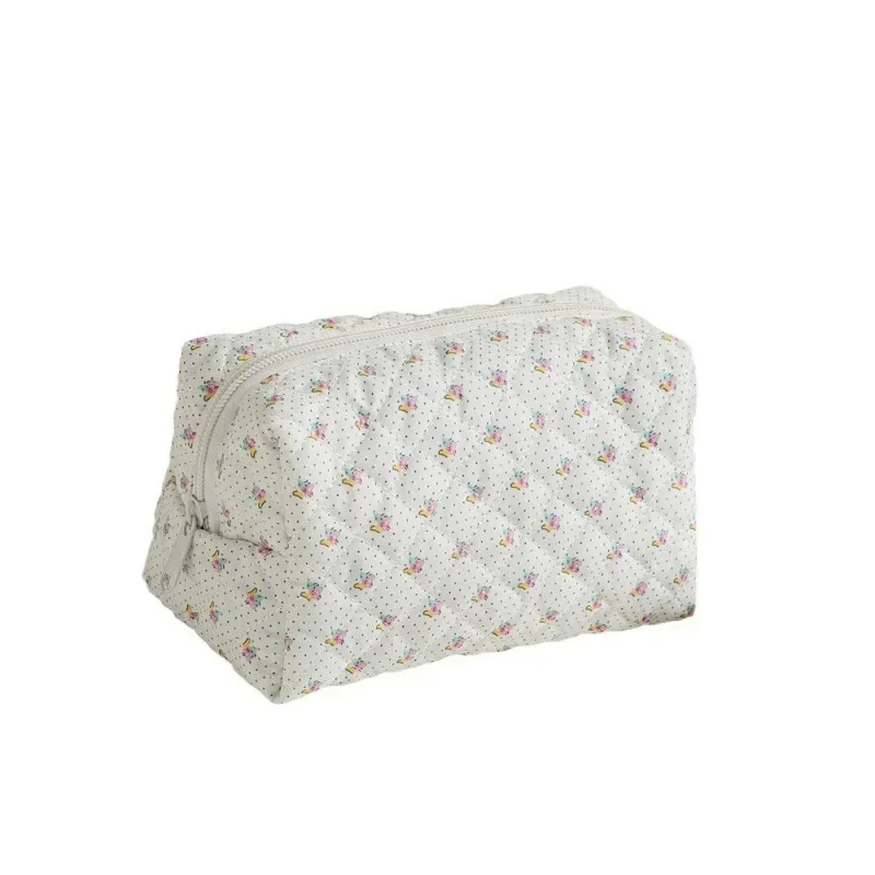 Floral Quilted Lipstick Storage Makeup Bag Women\'s Cosmetic Bag Travel Skincare Pouch Toiletry Organizer for Beauty Organizer