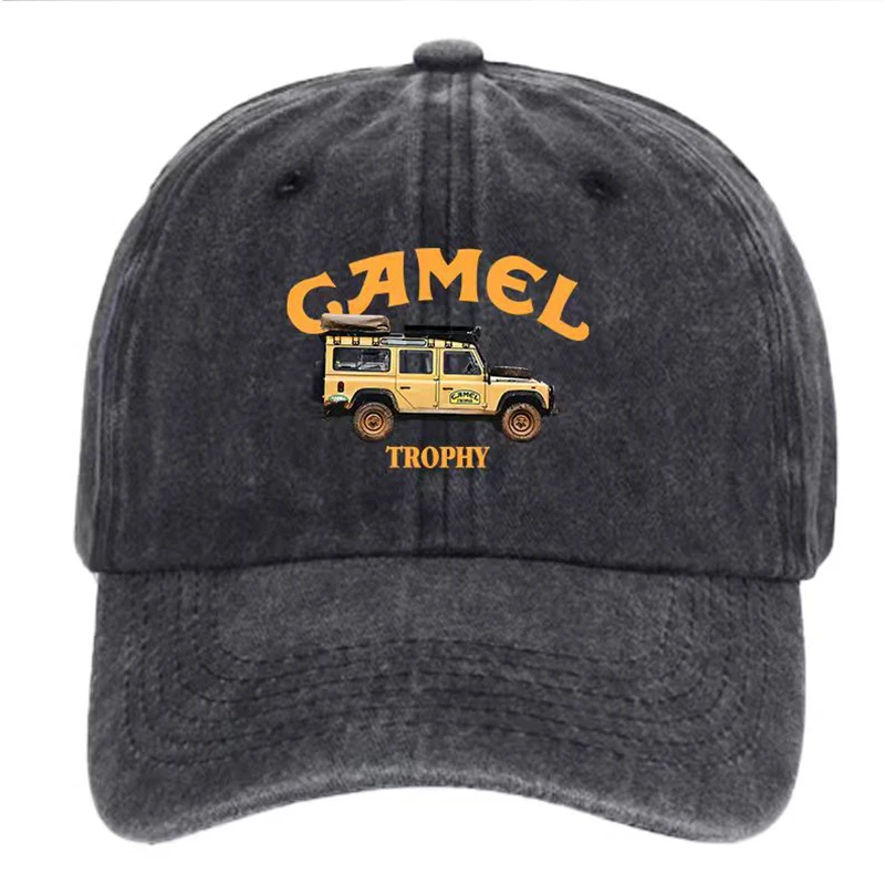Interesting baseball caps, truck prints, outdoor men's casual sports hats, breathable baseball caps, vintage washed sun hats