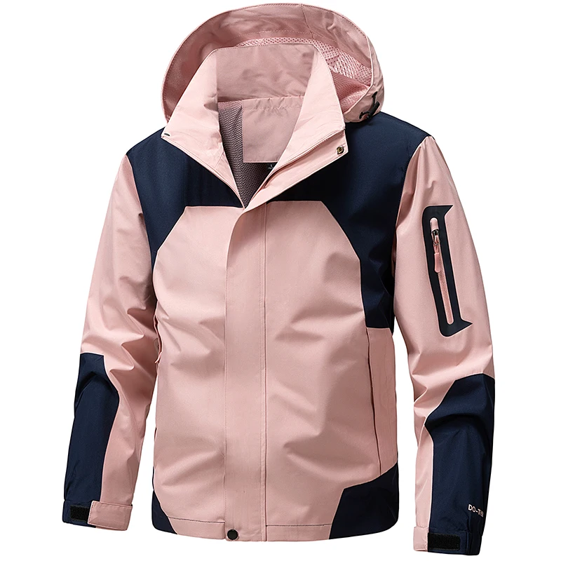 Softshell Outdoor Jacket Men Zip Up Hooded Waterproof Jacket Hiking Camping Windbreaker Lightweight Spring Autumn Coats