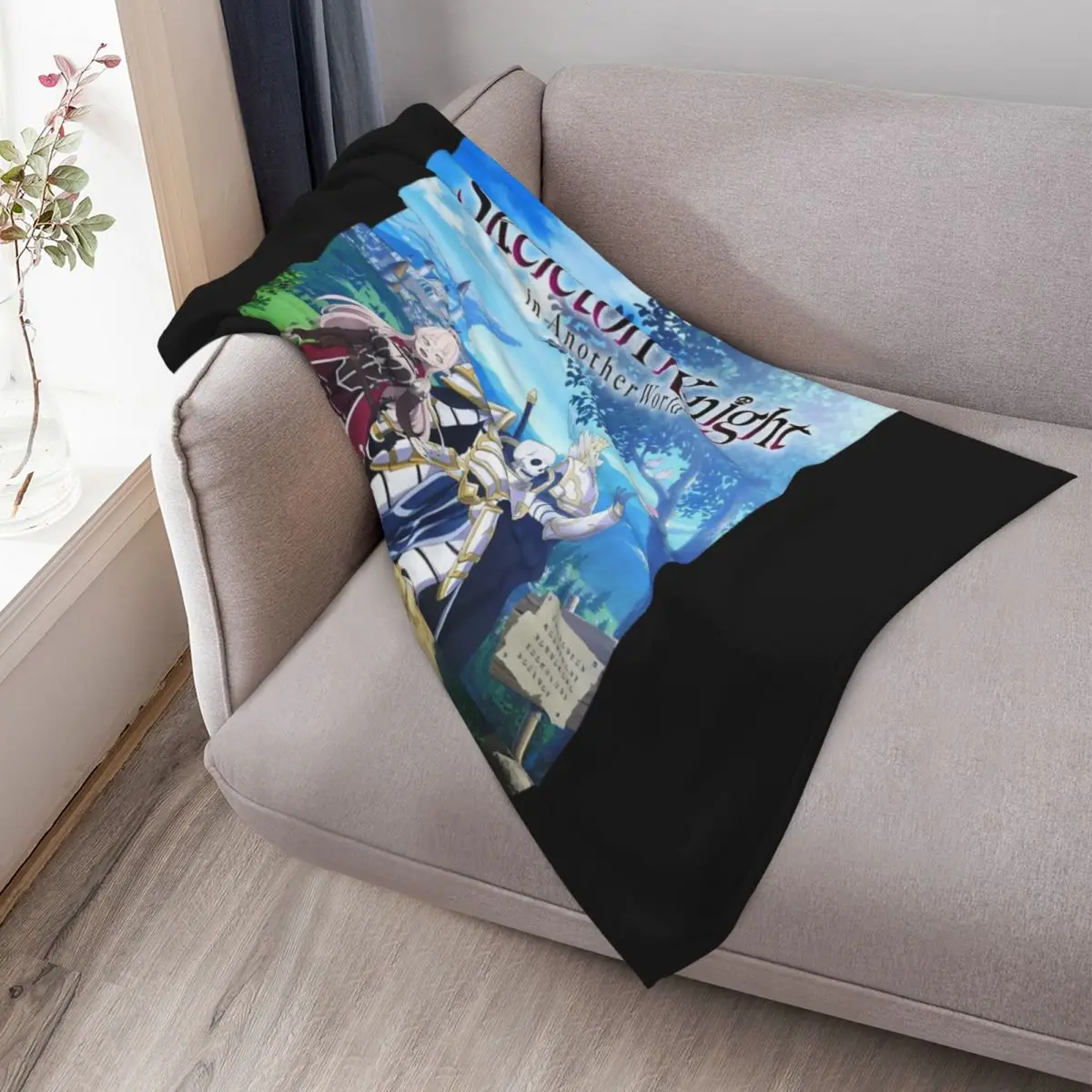 فارس الهيكل العظمي في عالم آخر. رمي بطانية سرير مزخرفة منقوشة حرارية للسفر بطانيات رمي كبيرة جدًا #3