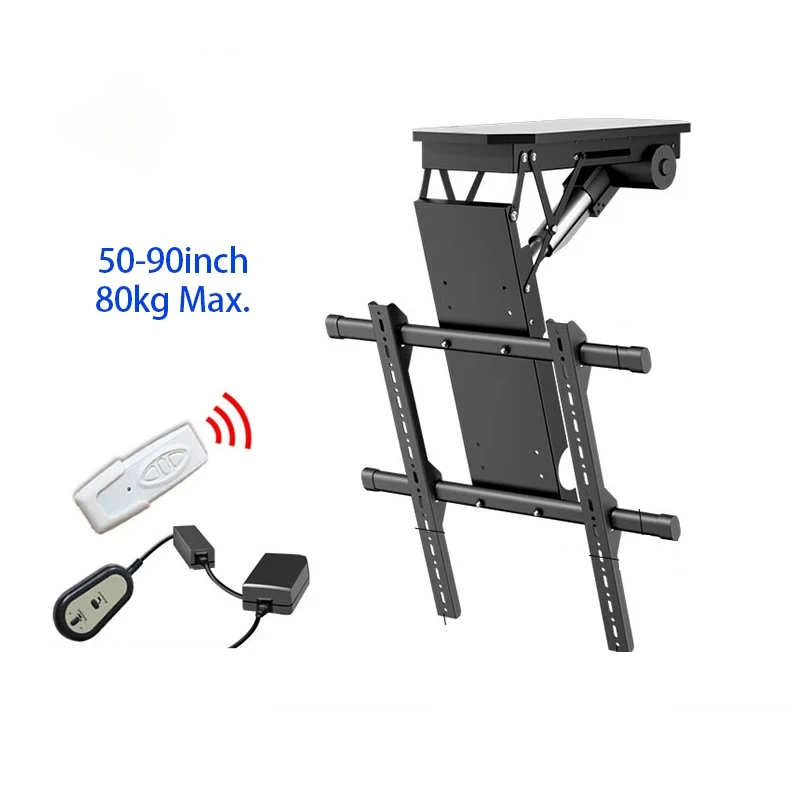 Electric Ceiling TV Mount for 90inch Screens, Flip Down Motorized Pitched Roof VESA Mount RS-TV5S 65KG