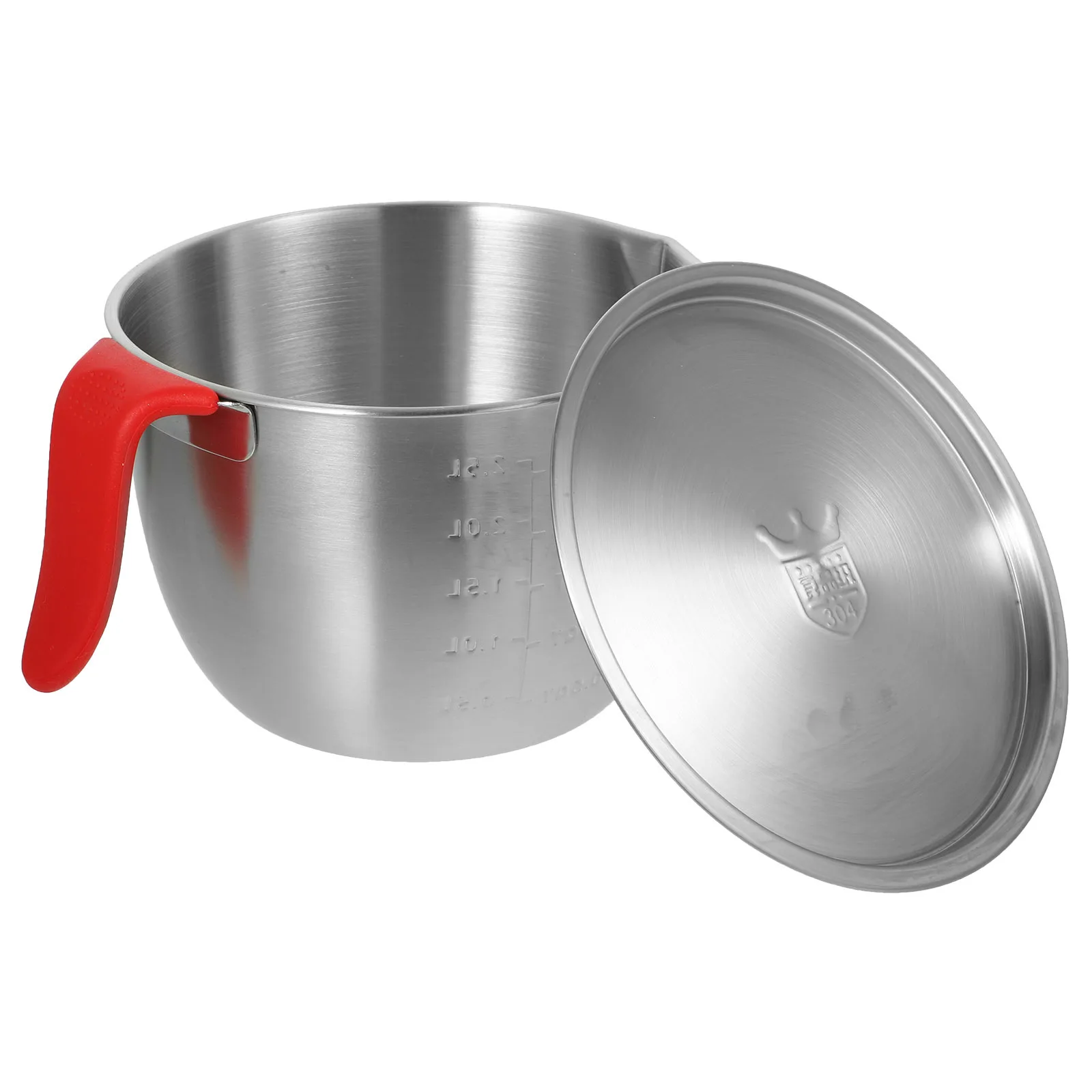 

1Set Metal Mixing Bowl Stainless Steel Salad Pot Lid Handle Practical Kitchen Accessory Stainless Steel Bowl