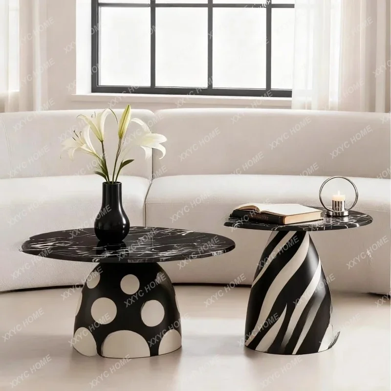 

Light luxury simple modern side table living room sofa coffee table high-end small round tableTJ