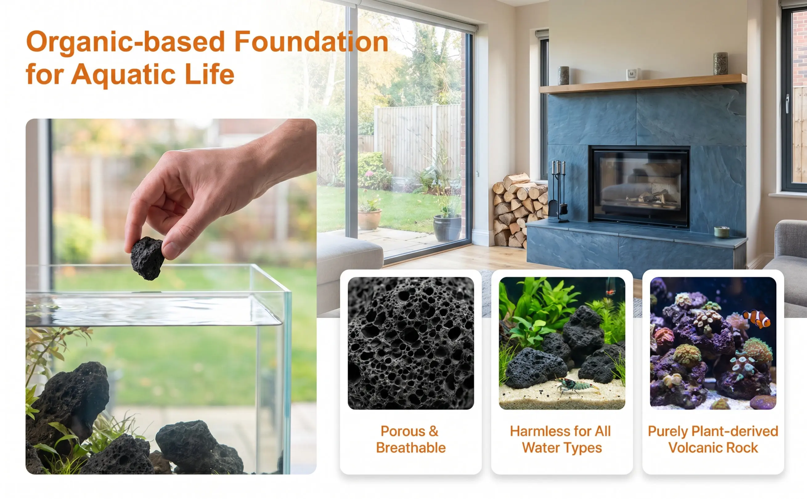 Aquarium Decoration Rock - عبوة واحدة من أحجار الحديقة، أحجار