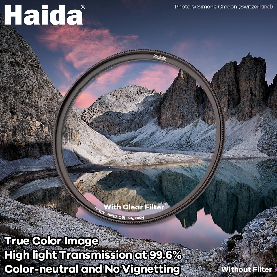 Haida NanoPro Clear UV Filter for Camera Lens Protection with Double-sided MC 39/43/49/52/55/58/62/67/77/82/95/105/112mm