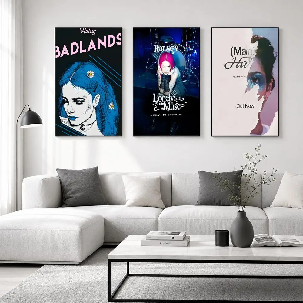Singer Halsey Poster High-quality wall art posters, suitable for home offices, bedrooms, and living rooms.