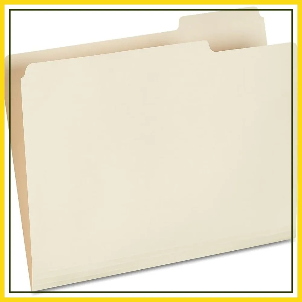 

Staples File Folders, Letter Size, 1/3-Cut Right-Position Tabs, Manila, Durable Paper Stock, 100/Pack
