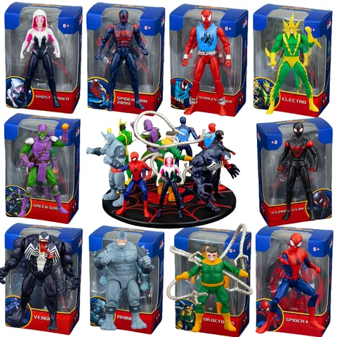 10,2 cm Original ZD Actionfigur Spielzeug Iron Man Scarlet Spider Miles Morales Spider-Man Venom Gwen Anime Bewegliche Puppe Modell Geschenk