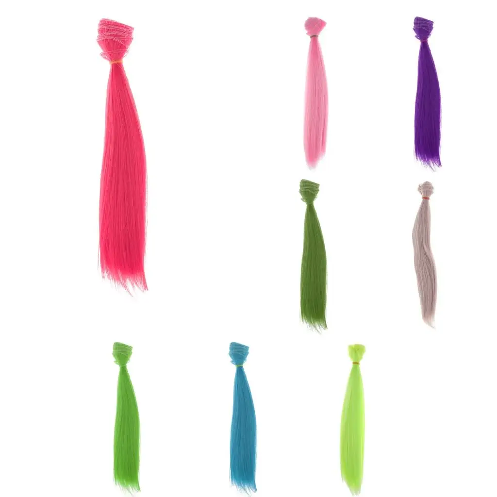 Hoge temperatuur draad rechte lange haarstukje pop meisjes vrouwen