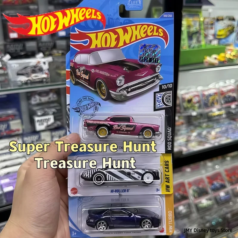 super-chasse-au-tresor-serie-chasse-au-tresor-hot-wheels-original-chevrolet-tesla-roadster-'57-modele-reduit-1-64-voiture-de-collection-vehicule-en-metal-moule-sous-pression