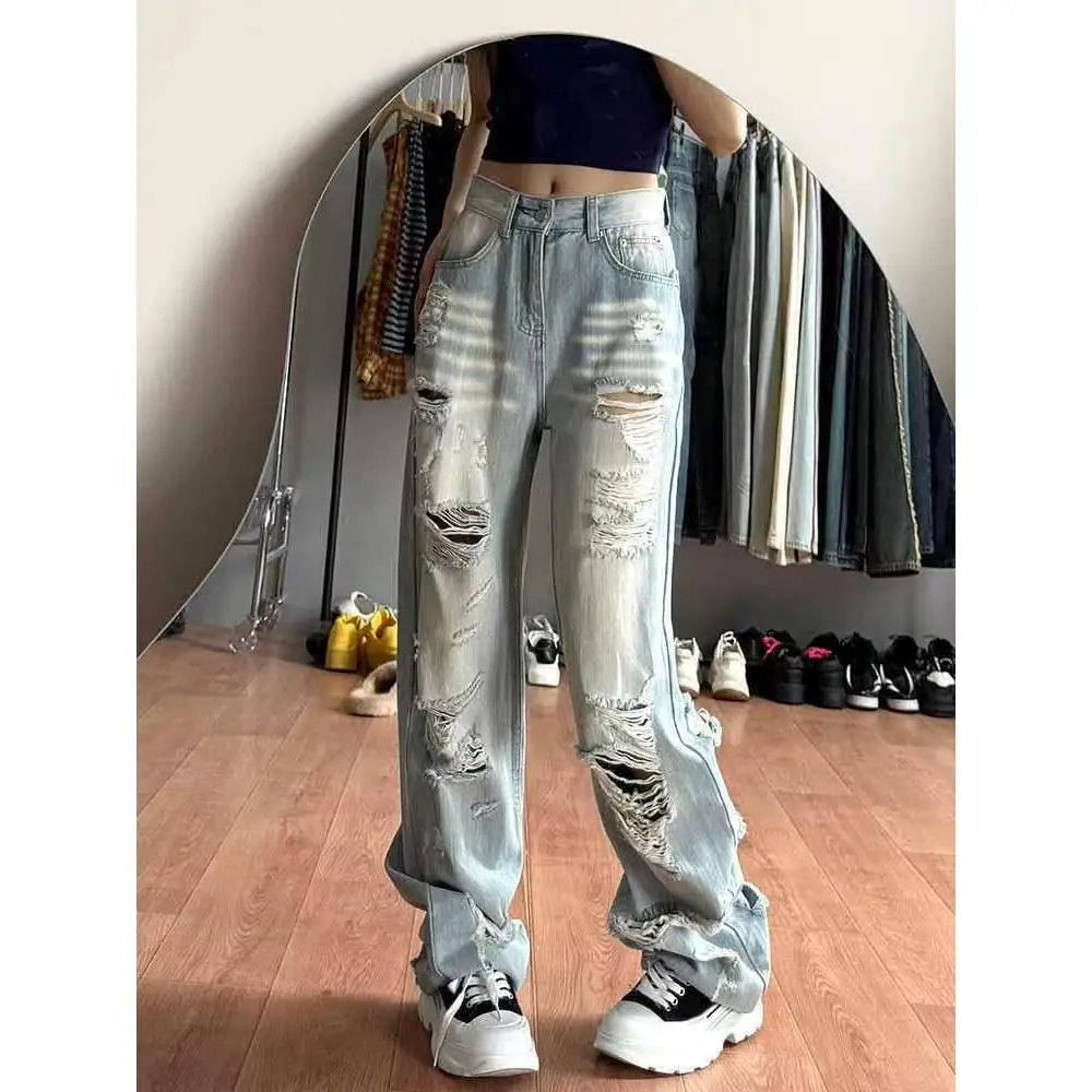 

Ретро легкие широкие брюки прямого кроя, женские осенние новые повседневные удобные утягивающие брюки длиной до пола