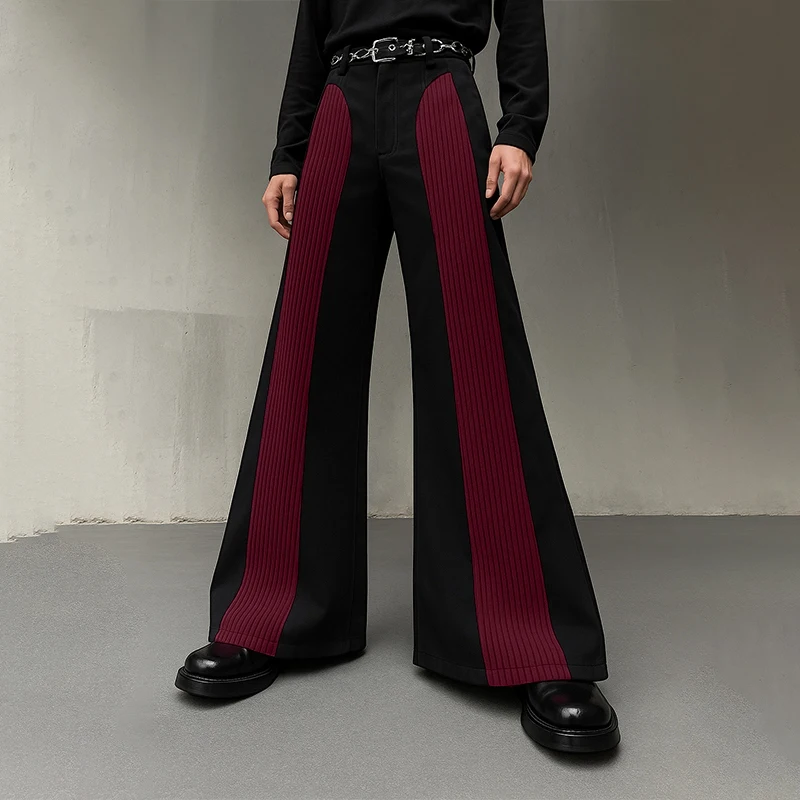 

INCERUN мужские широкие брюки в стиле пэчворк с цветными блоками на пуговицах, брюки для бега, мужская уличная одежда, свободные модные повседневные брюки 2025 года, S-5XL