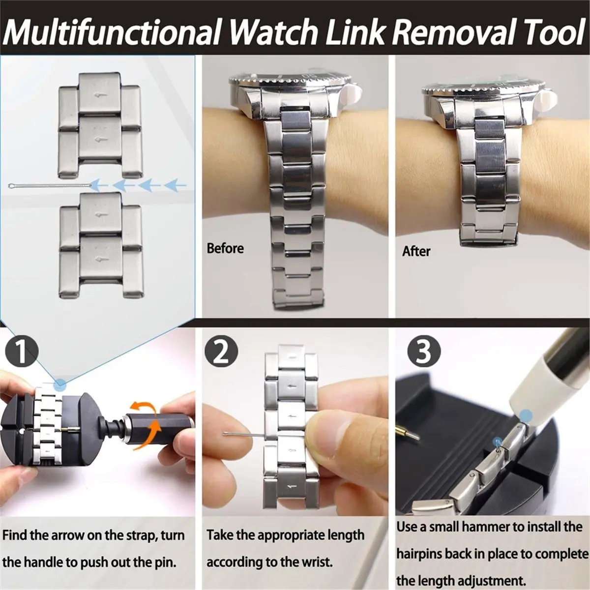 Watch Repair Kit - Comprehensive Tool Set for Watch Maintenance and Battery Replacement