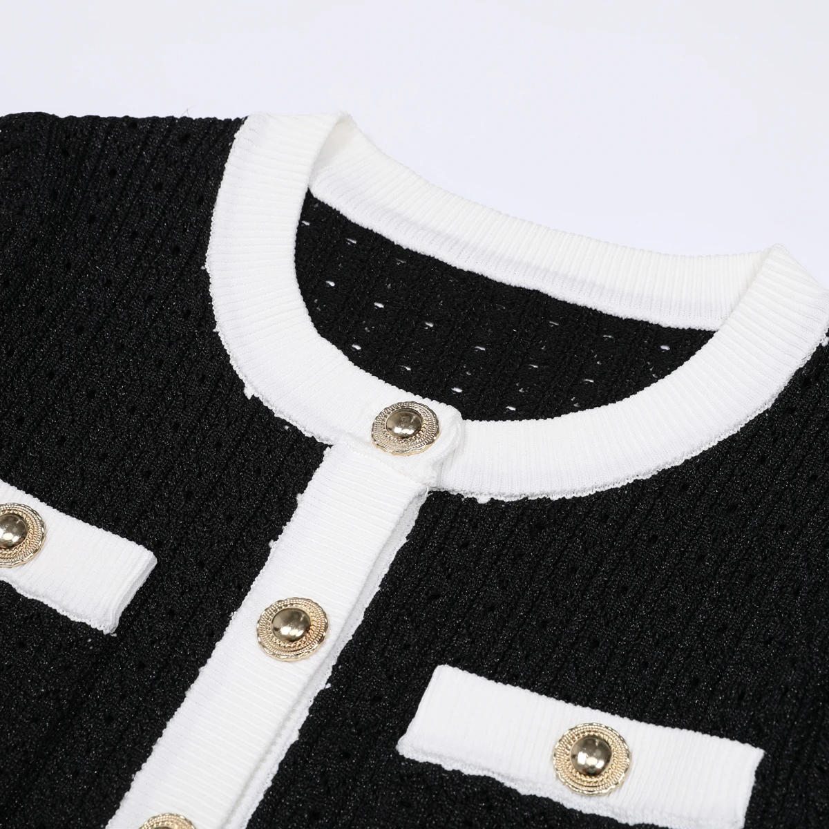 

Высококачественный новый весенне-осенний модный офисный женский вязаный кардиган с круглым вырезом и длинными рукавами + комплект юбки-миди