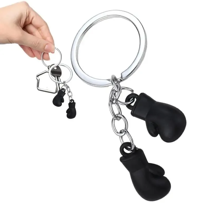 LLavero de guante de boxeo izquierdo y derecho creativo, llavero con colgante de guante de lucha de Metal 3D, accesorios para temporada de graduación y Club de Fitness