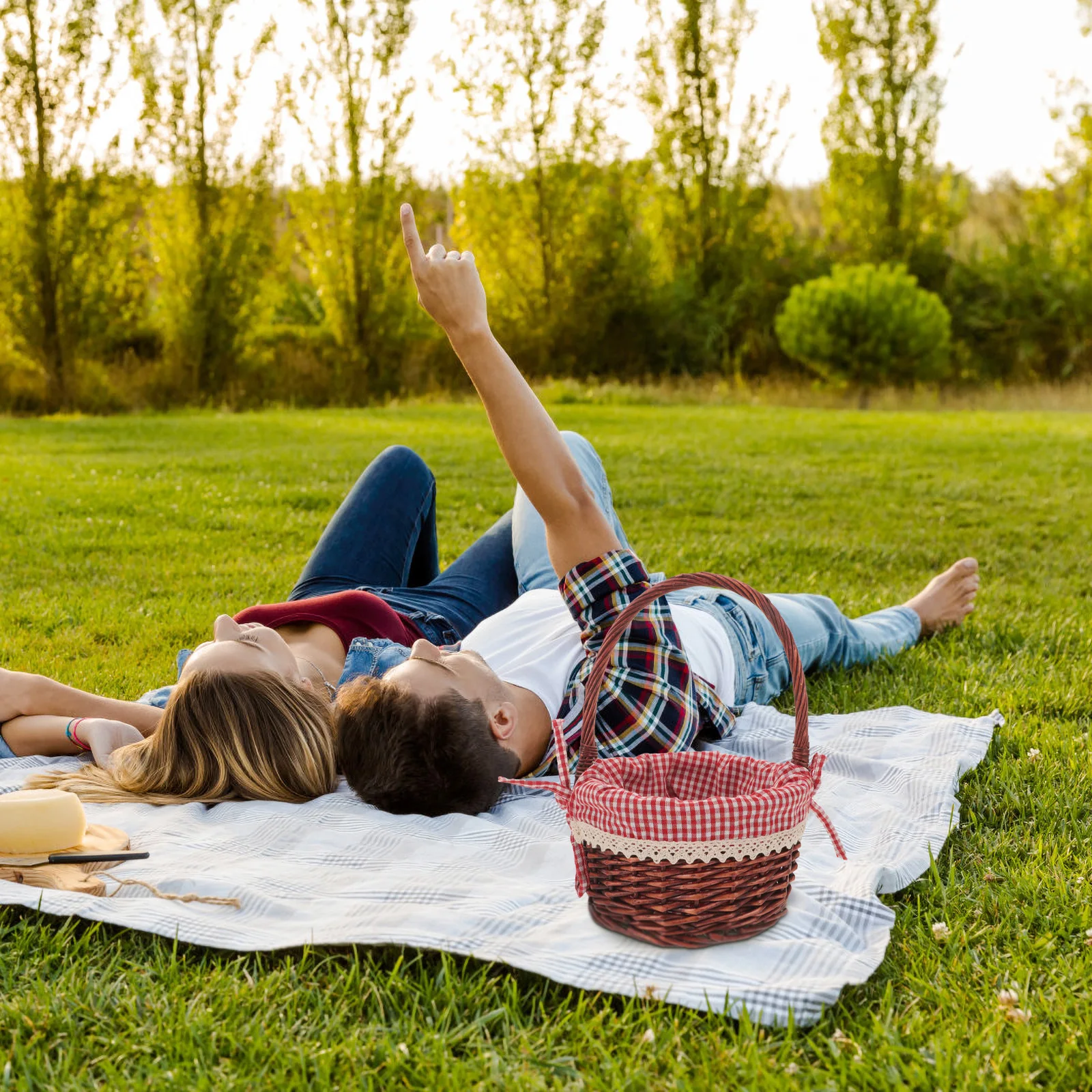 

Rattan Storage woven Picnic Durable Woven Flower Gift Decorative Storage Basket Wicker Camping Accessories Basket