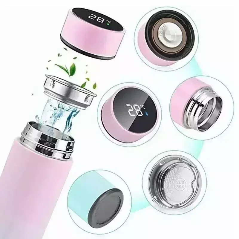 500Ml Thermos Bottle Smart Cup Digital With Temperature Display 304 Stainless Steel Vacuum Insulated Intelligent Coffee Cup