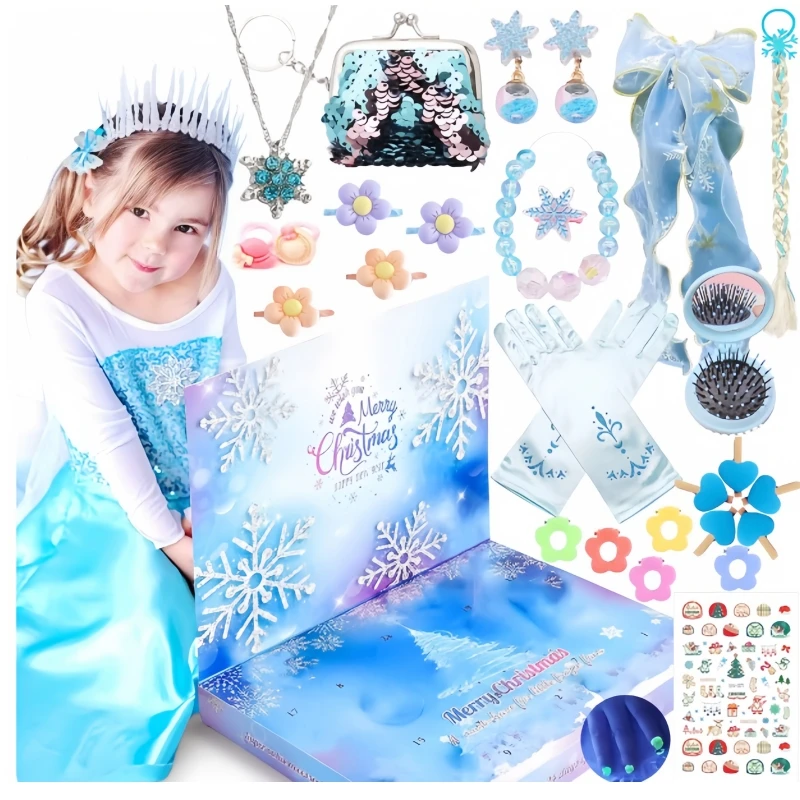 

Frozen Christmas Ice And Snow Unicorn Ornaments Hand-Teared Blind Box Countdown Advent Calendar Unicorn Girls Gift Halloween Set